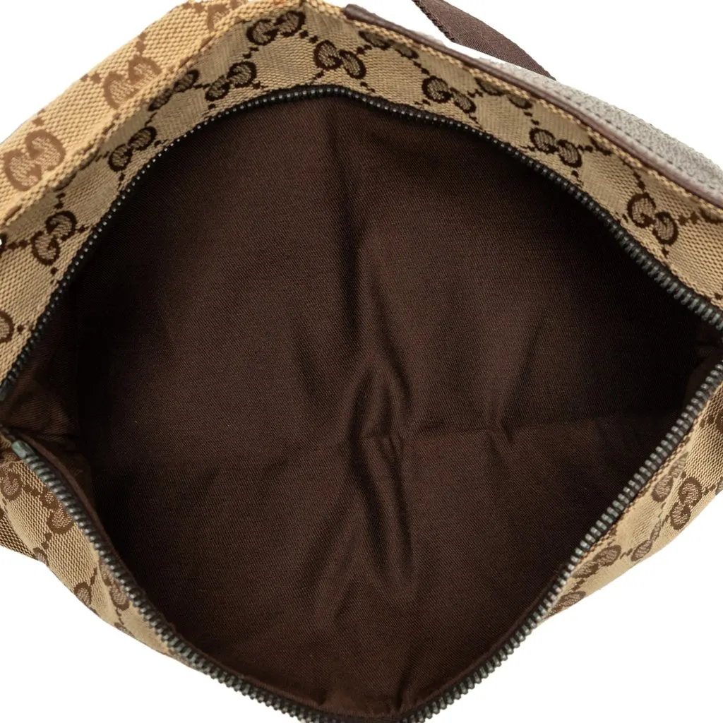 Gucci GG Canvas Double Pocket Belt Bag Beige Canvas Very good - Model View