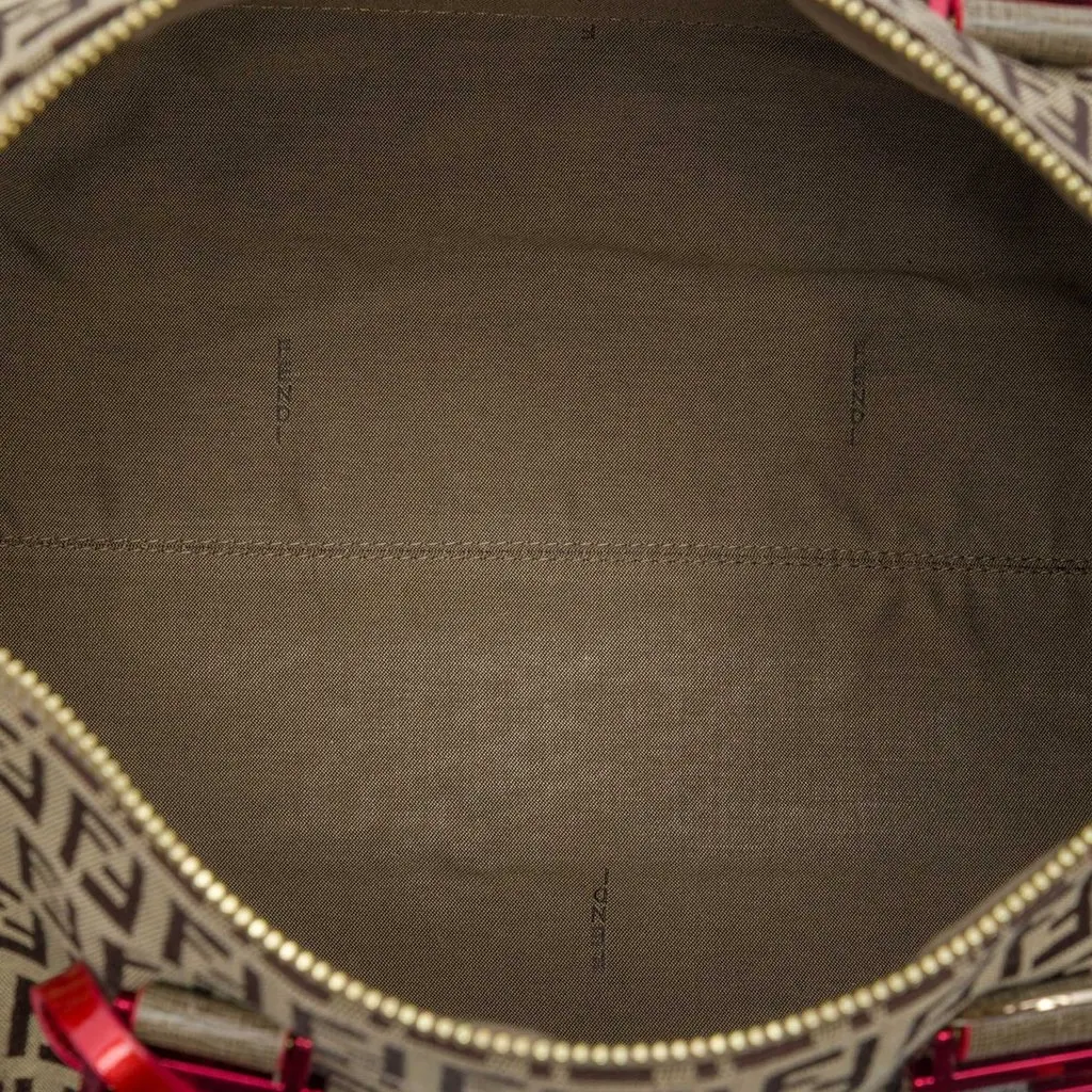 Fendi Zucchino Canvas Forever Bauletto Boston Bag Beige Very good - Model View
