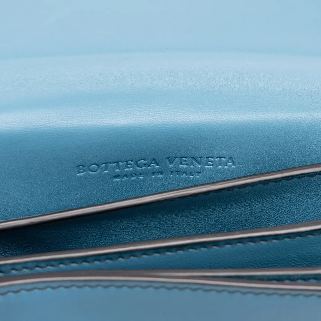 Bottega Veneta Mini Nappa Intrecciato Runway Shoulder Bag Blue Leather Good - Box View