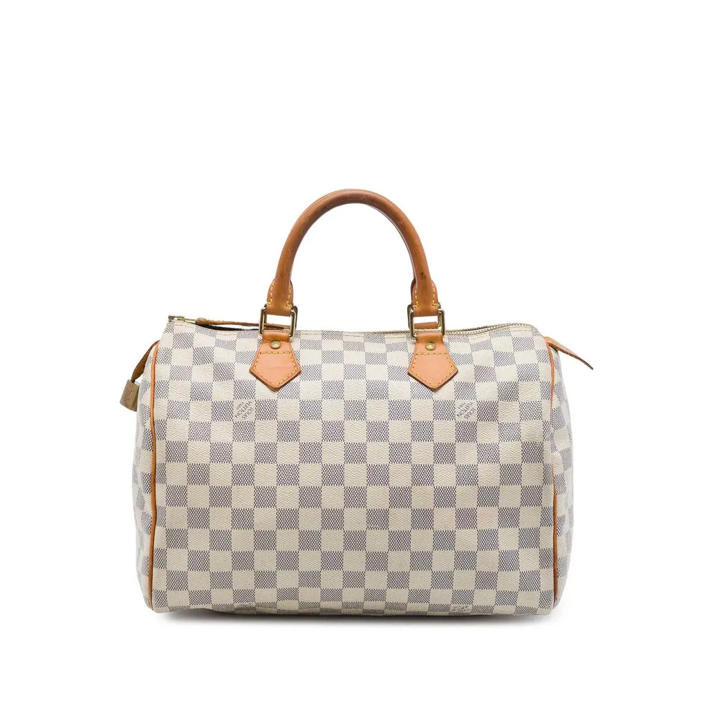 Louis Vuitton Damier Azur Speedy 30 White Canvas Very good - Front View