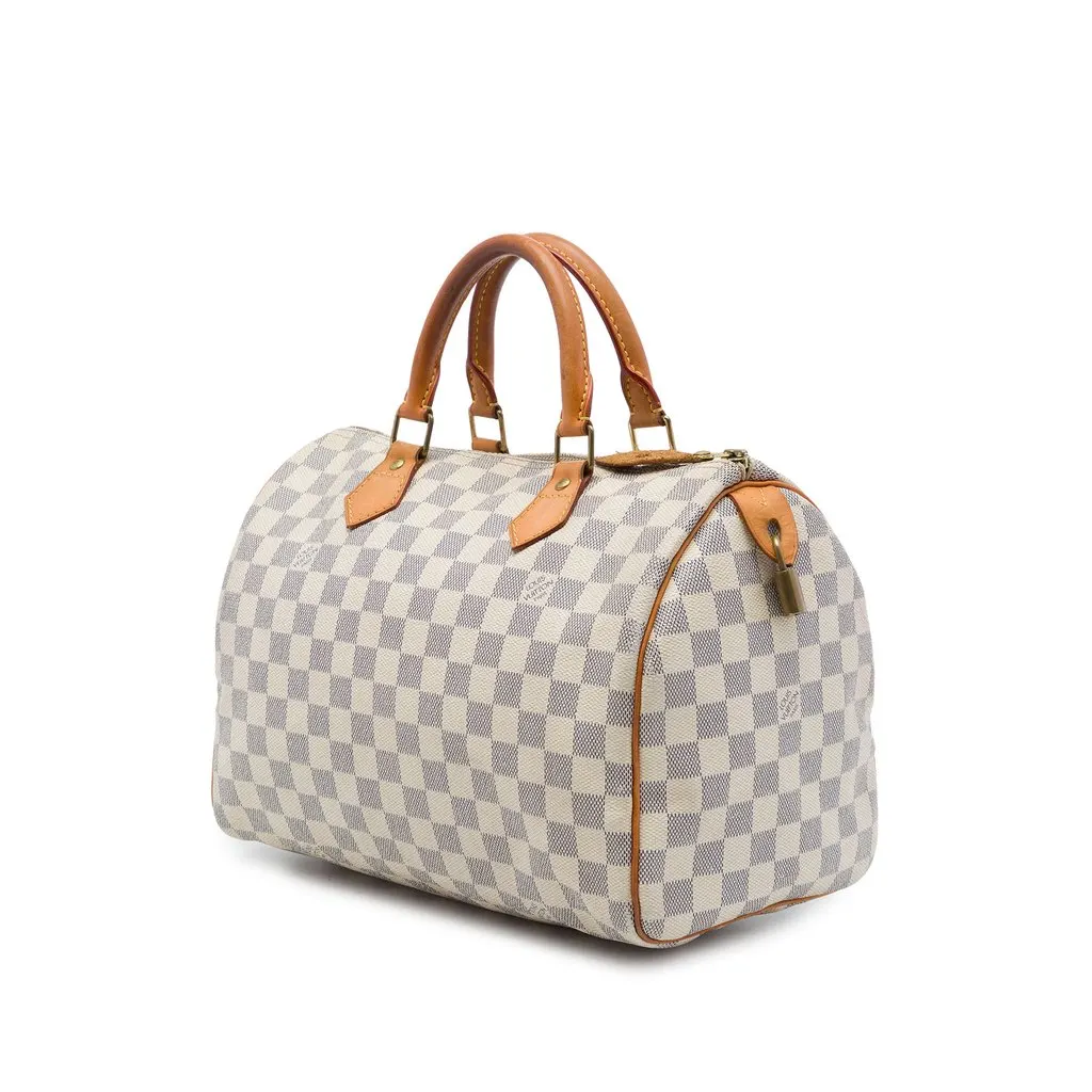 Louis Vuitton Damier Azur Speedy 30 White Canvas Very good - Back View