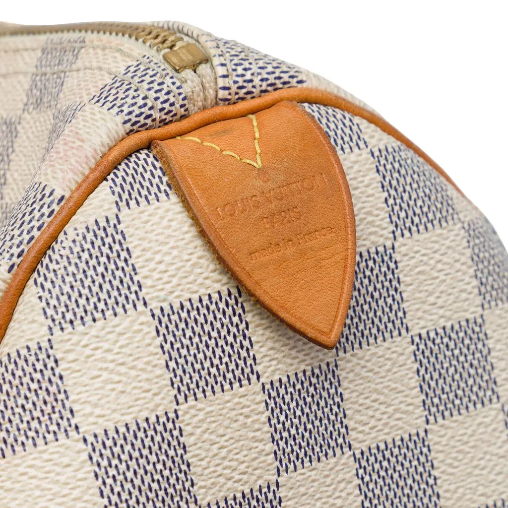 Louis Vuitton Damier Azur Speedy 30 White Canvas Very good - Box View