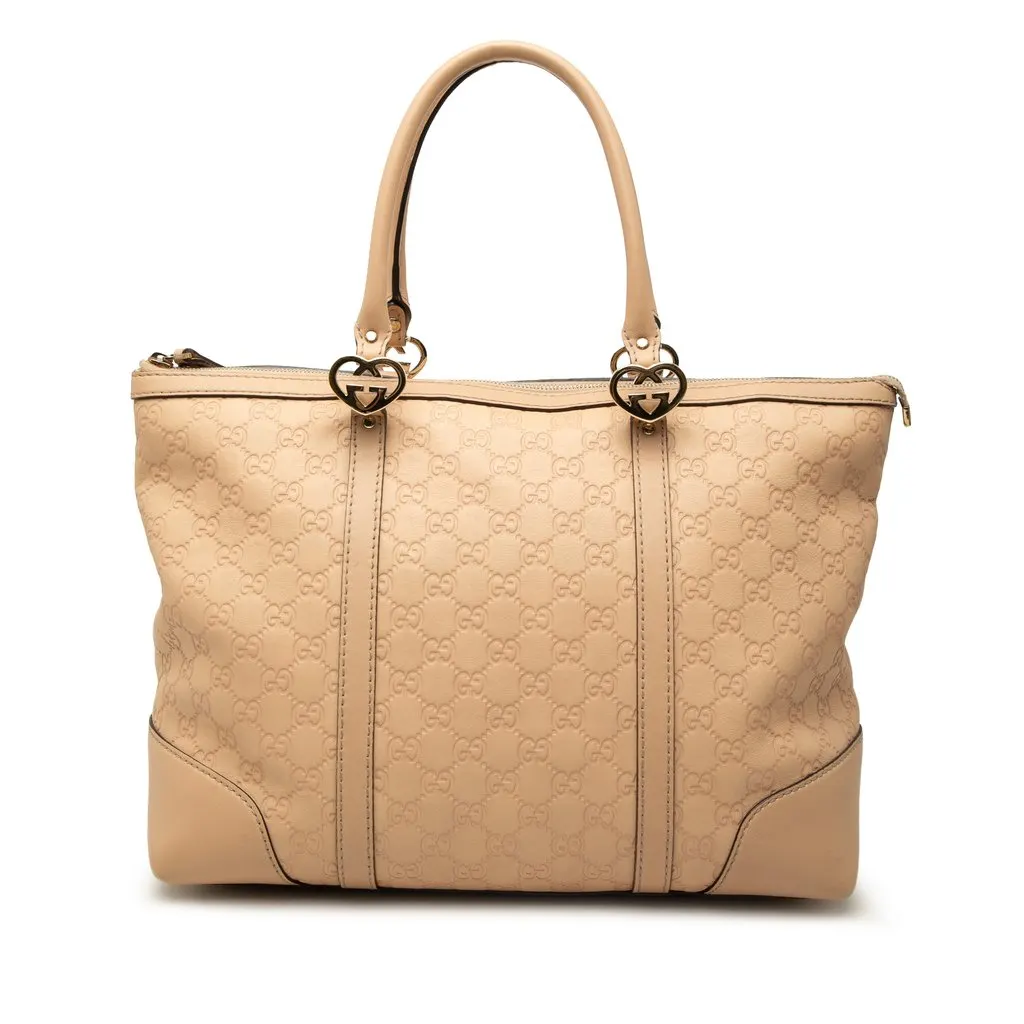 Gucci Guccissima Lovely Heart Tote Brown Leather Very good - Front View