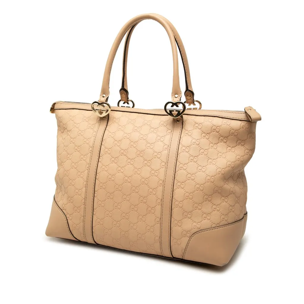 Gucci Guccissima Lovely Heart Tote Brown Leather Very good - Back View