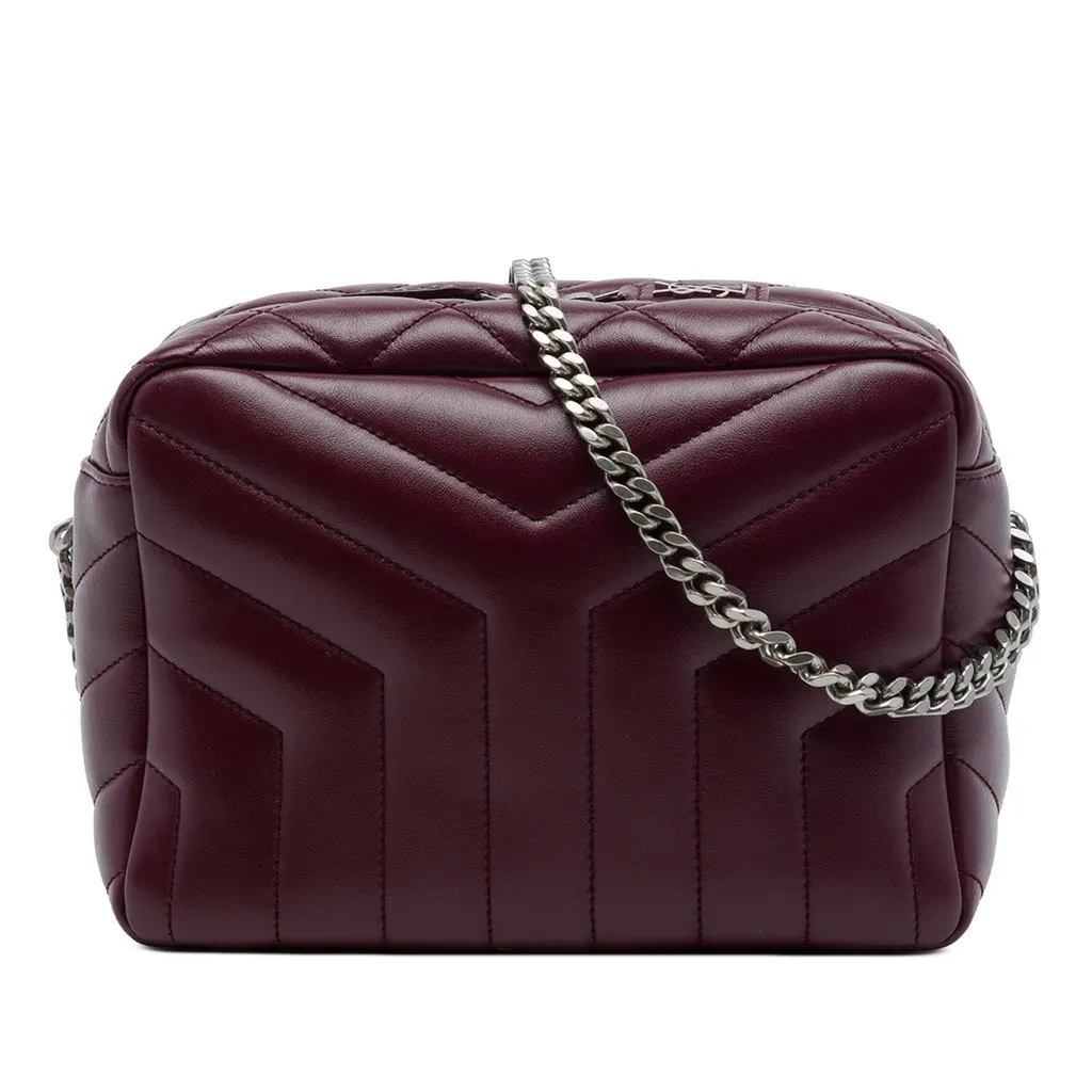 Saint Laurent Small Matelasse Calfskin LouLou Bowling Bag Red Leather Very good - Front View