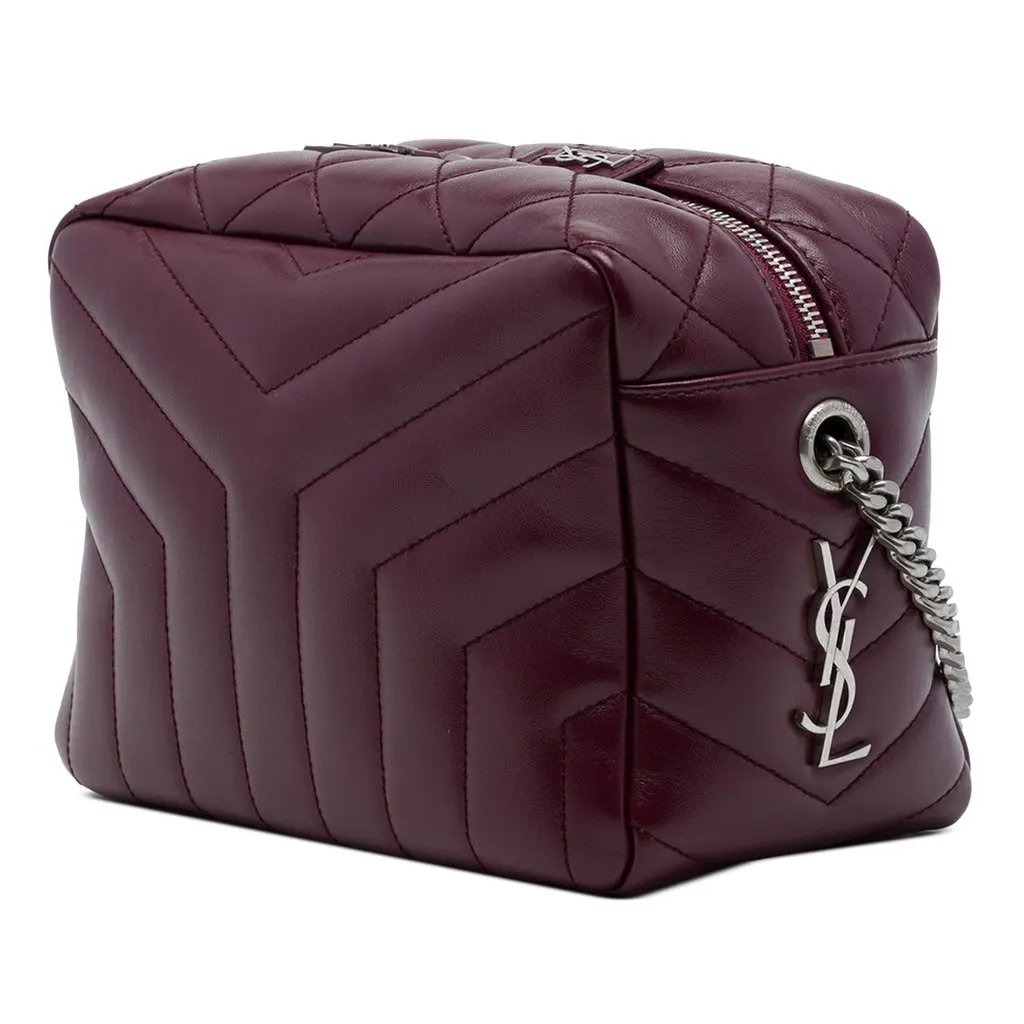 Saint Laurent Small Matelasse Calfskin LouLou Bowling Bag Red Leather Very good - Back View