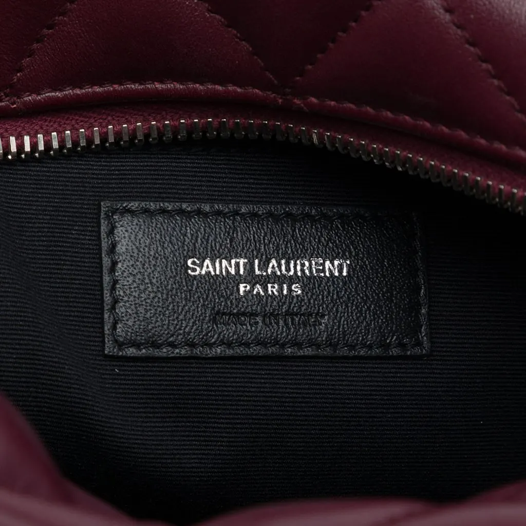 Saint Laurent Small Matelasse Calfskin LouLou Bowling Bag Red Leather Very good - Box View