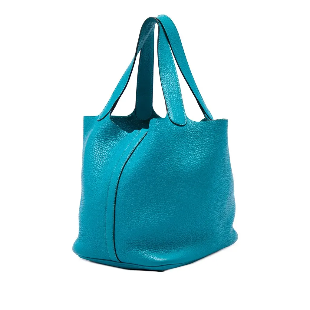 Hermès Clemence Picotin Lock 22 Blue Leather Very good - Back View