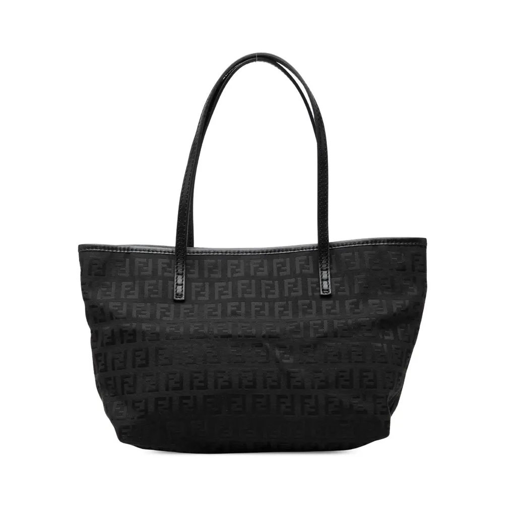 Fendi Zucchino Canvas Tote Black Very good - Front View