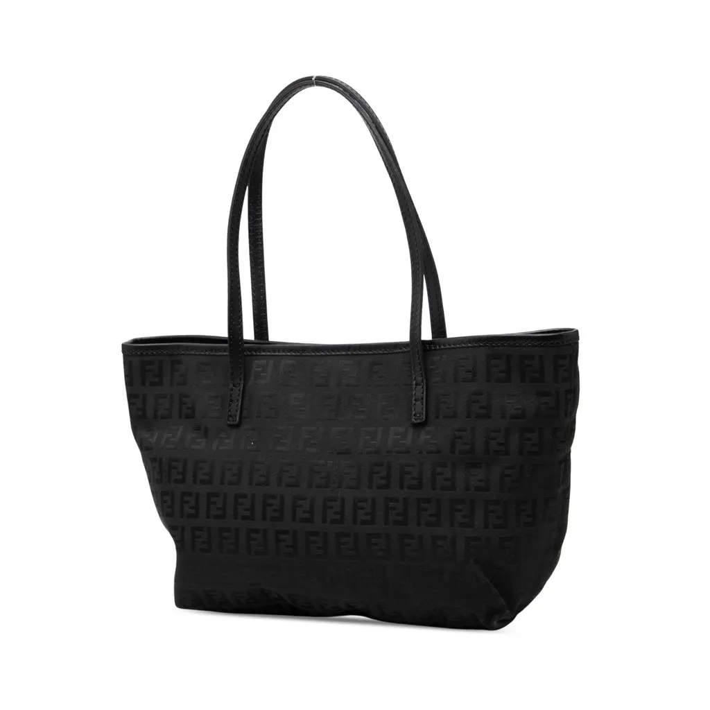 Fendi Zucchino Canvas Tote Black Very good - Back View