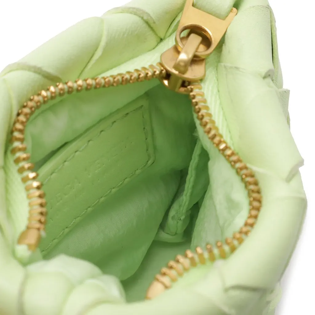 Bottega Veneta Nappa Intrecciato Cup Coin Pouch with Strap Green Leather Very good - Inside View