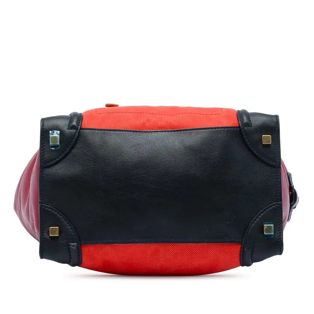 Celine Mini Multicolor Canvas and Leather Luggage Tote Orange Very good - Inside View