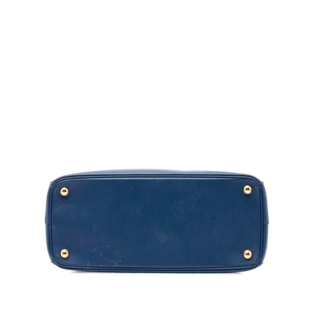 Prada Medium Saffiano Lux Galleria Double Zip Satchel Blue Leather Very good - Inside View