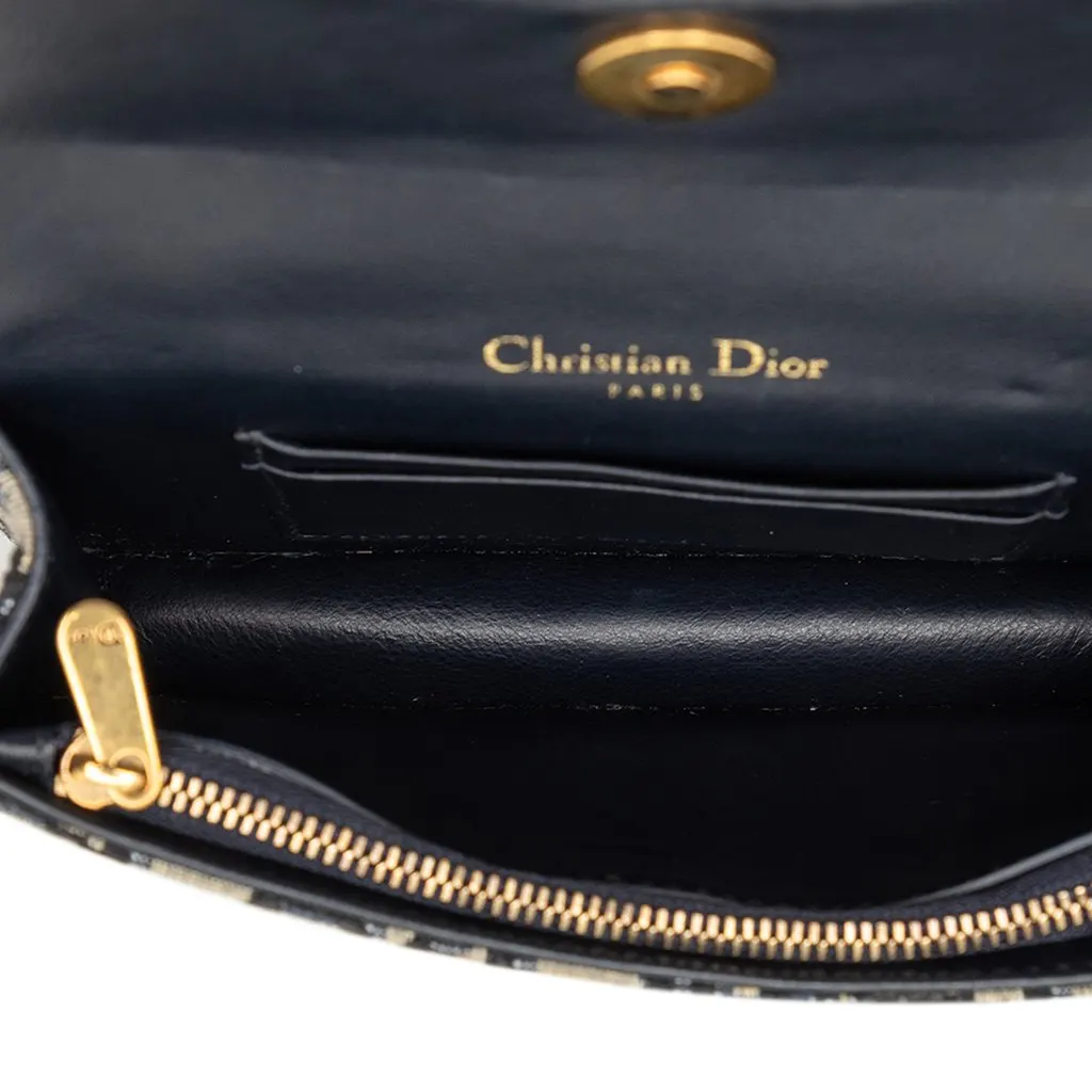 Dior Oblique Canvas Saddle Belt Bag Blue Very good - Model View