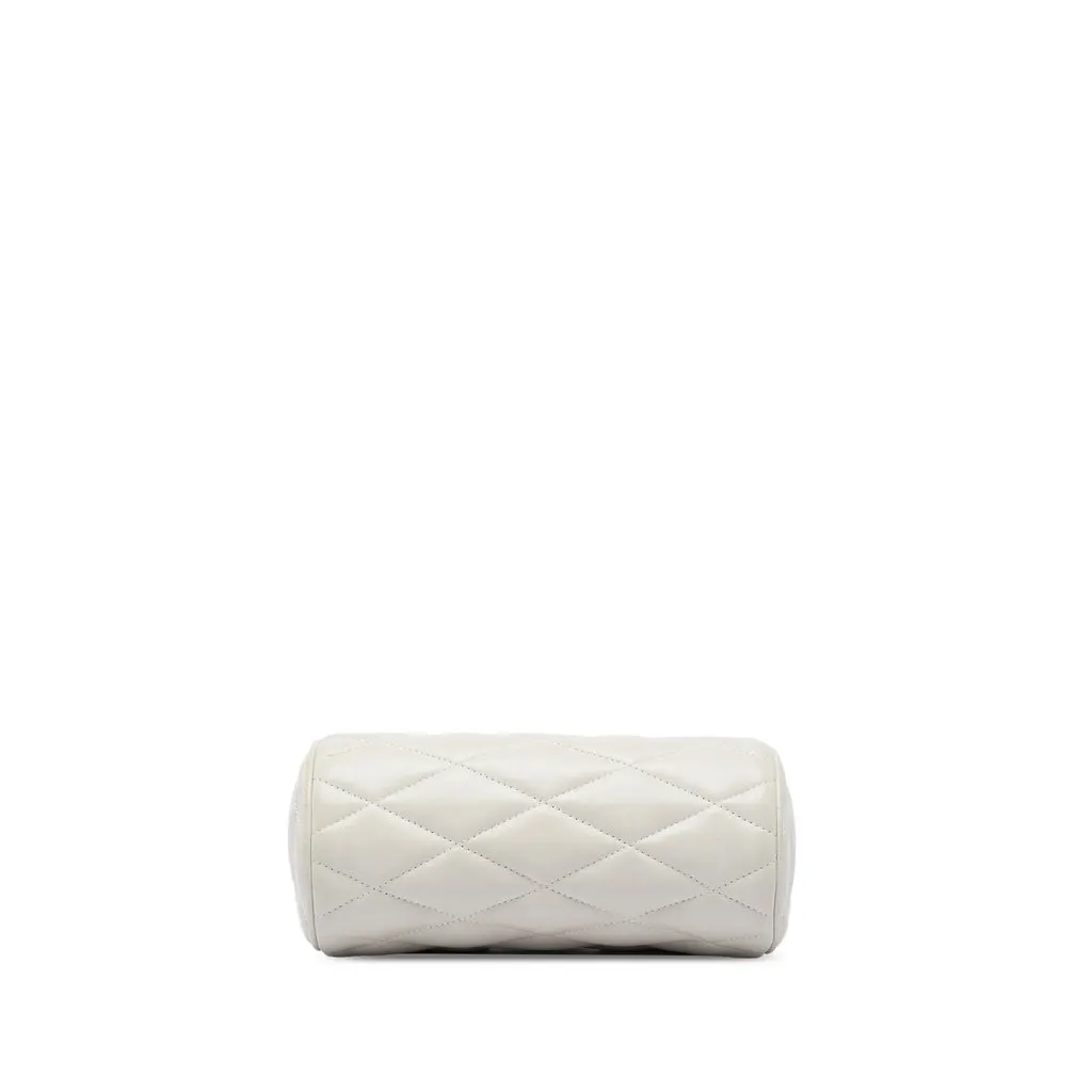 Saint Laurent Mini Quilted Lambskin Sade Tube Bag White Leather Very good - Inside View
