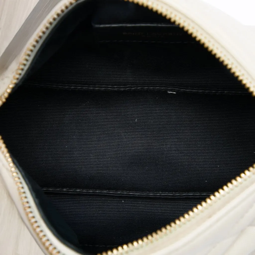 Saint Laurent Mini Quilted Lambskin Sade Tube Bag White Leather Very good - Model View
