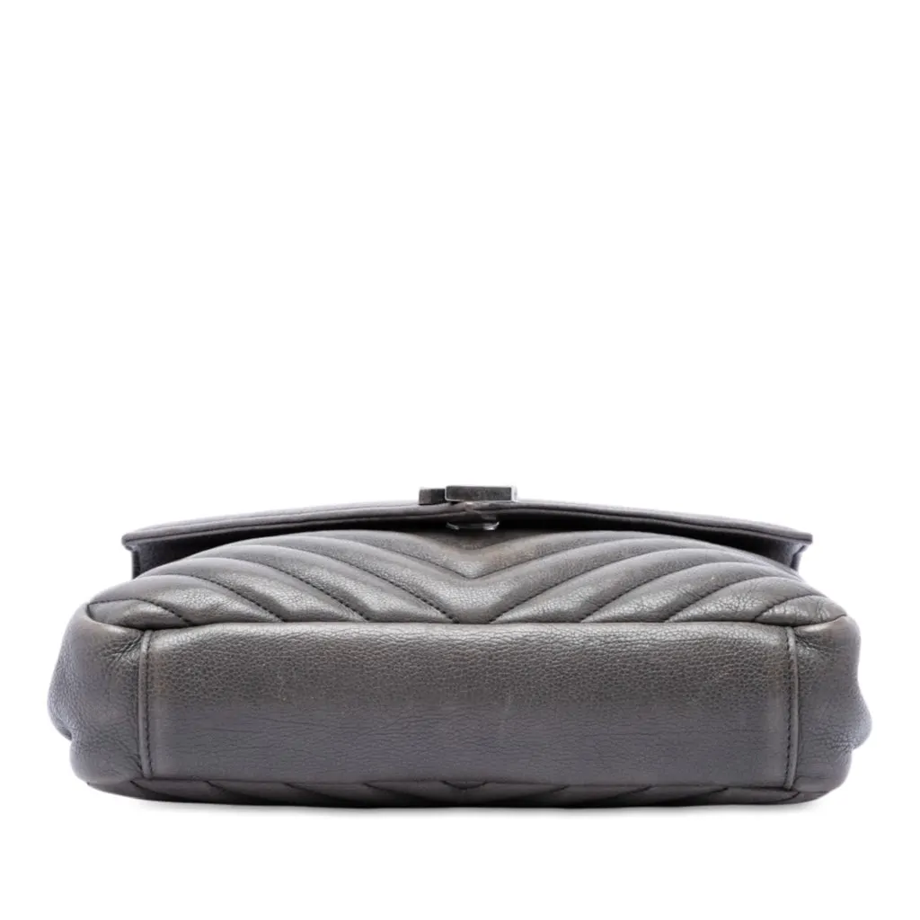 Saint Laurent Medium Chevron Sheepskin Monogram College Satchel MultiColor Leather Very good - Inside View