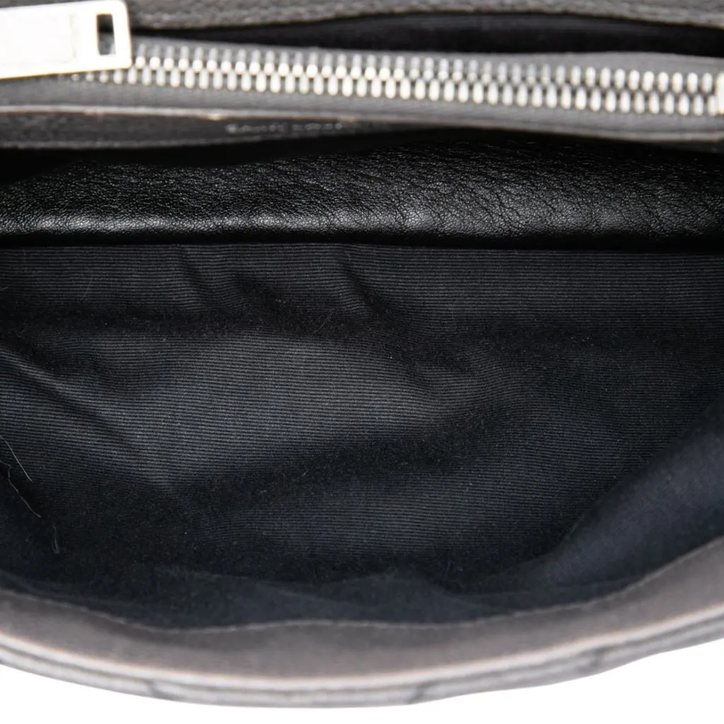 Saint Laurent Medium Chevron Sheepskin Monogram College Satchel MultiColor Leather Very good - Model View
