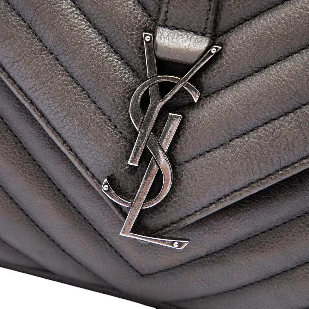 Saint Laurent Medium Chevron Sheepskin Monogram College Satchel MultiColor Leather Very good - Box View