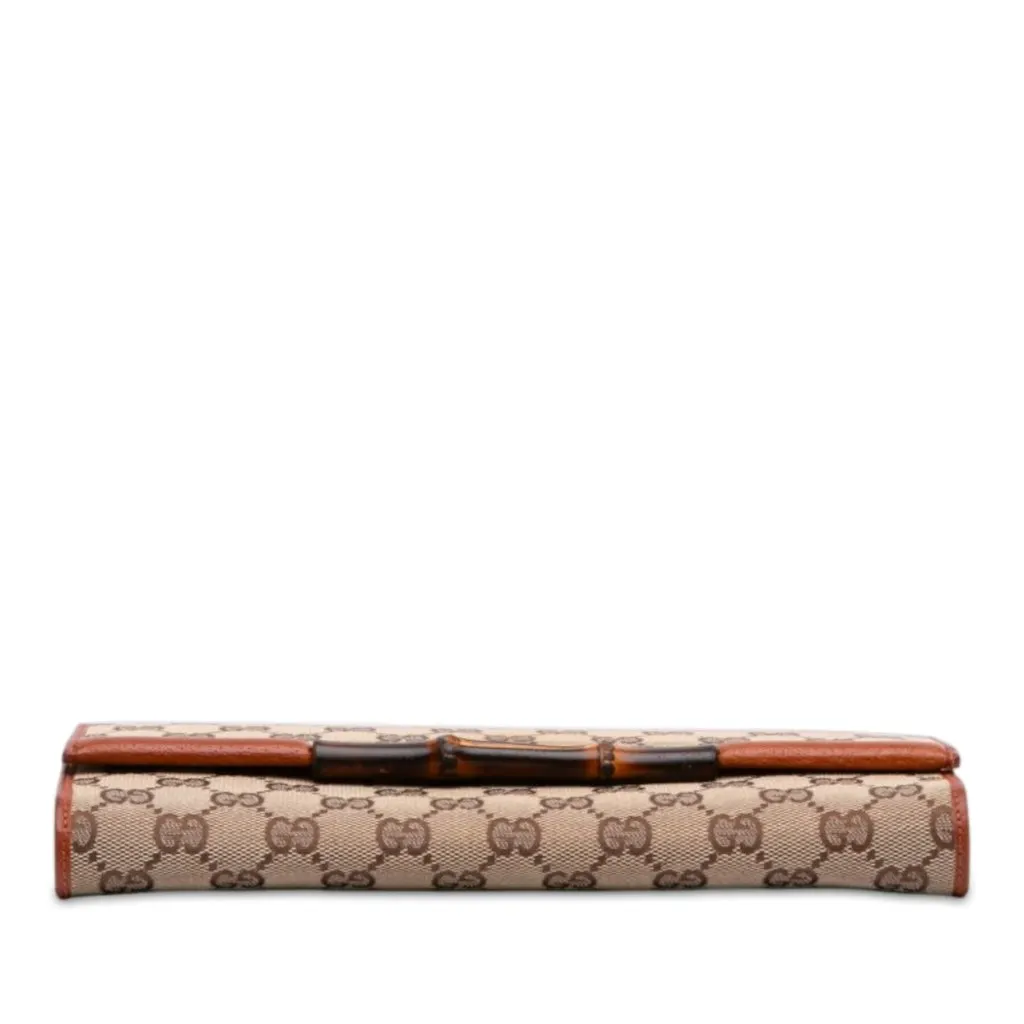 Gucci GG Canvas Bamboo Bar Crossbody Beige Good - Inside View