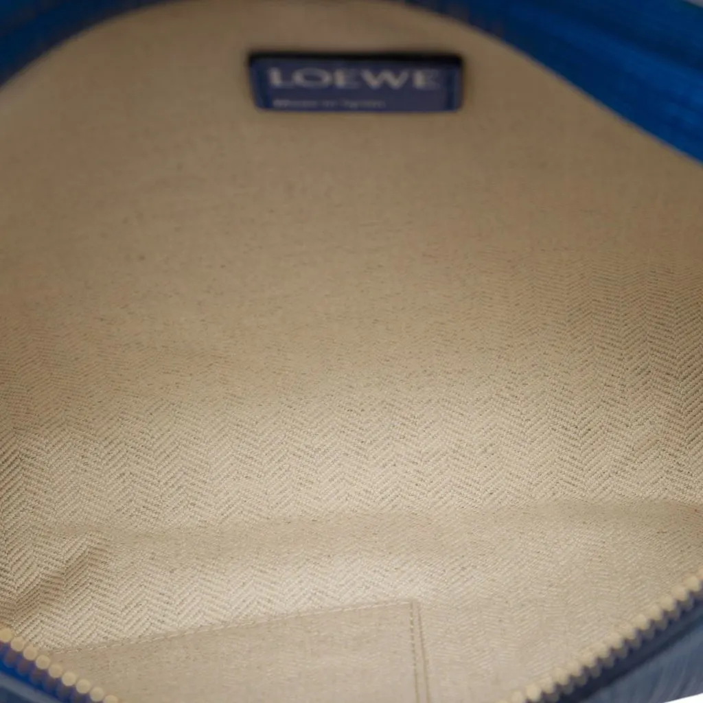 LOEWE Leather Anagram T Clutch Blue Leather Very good - Model View