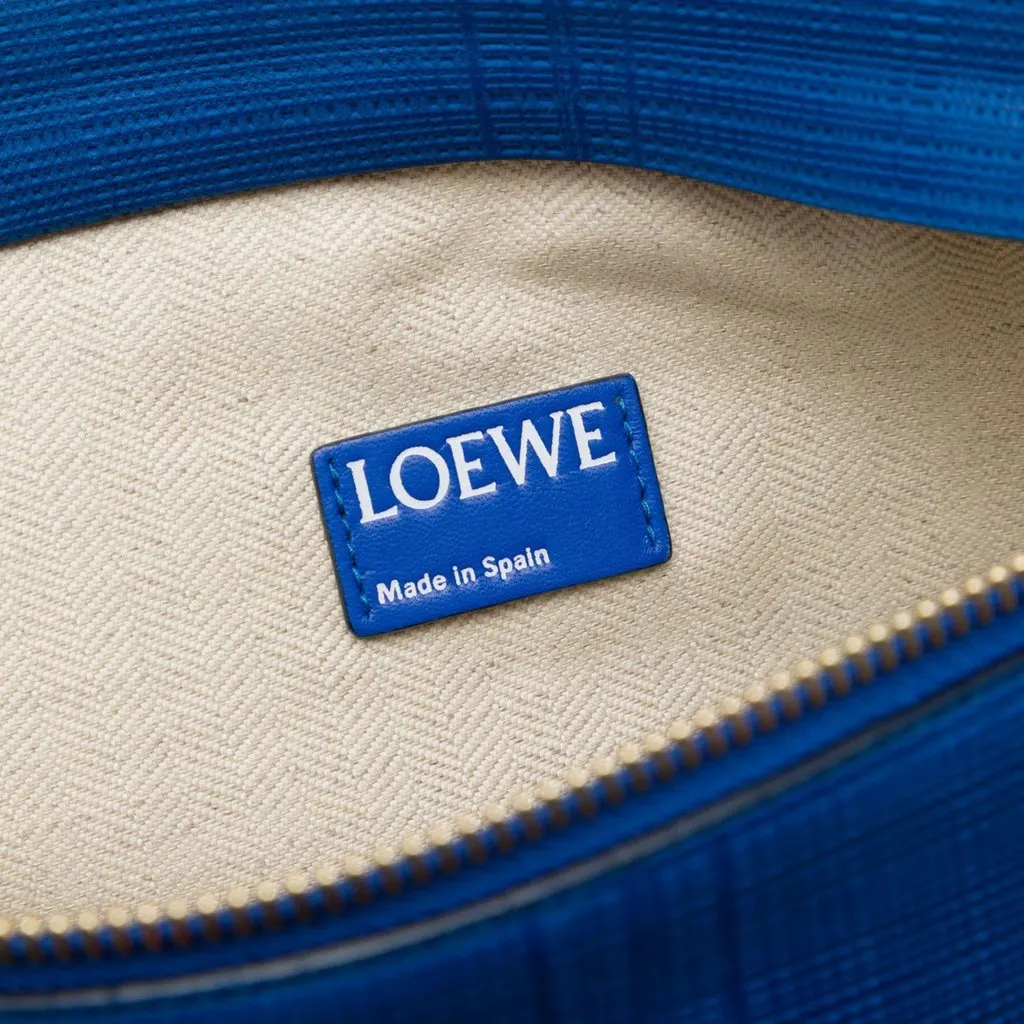 LOEWE Leather Anagram T Clutch Blue Leather Very good - Box View