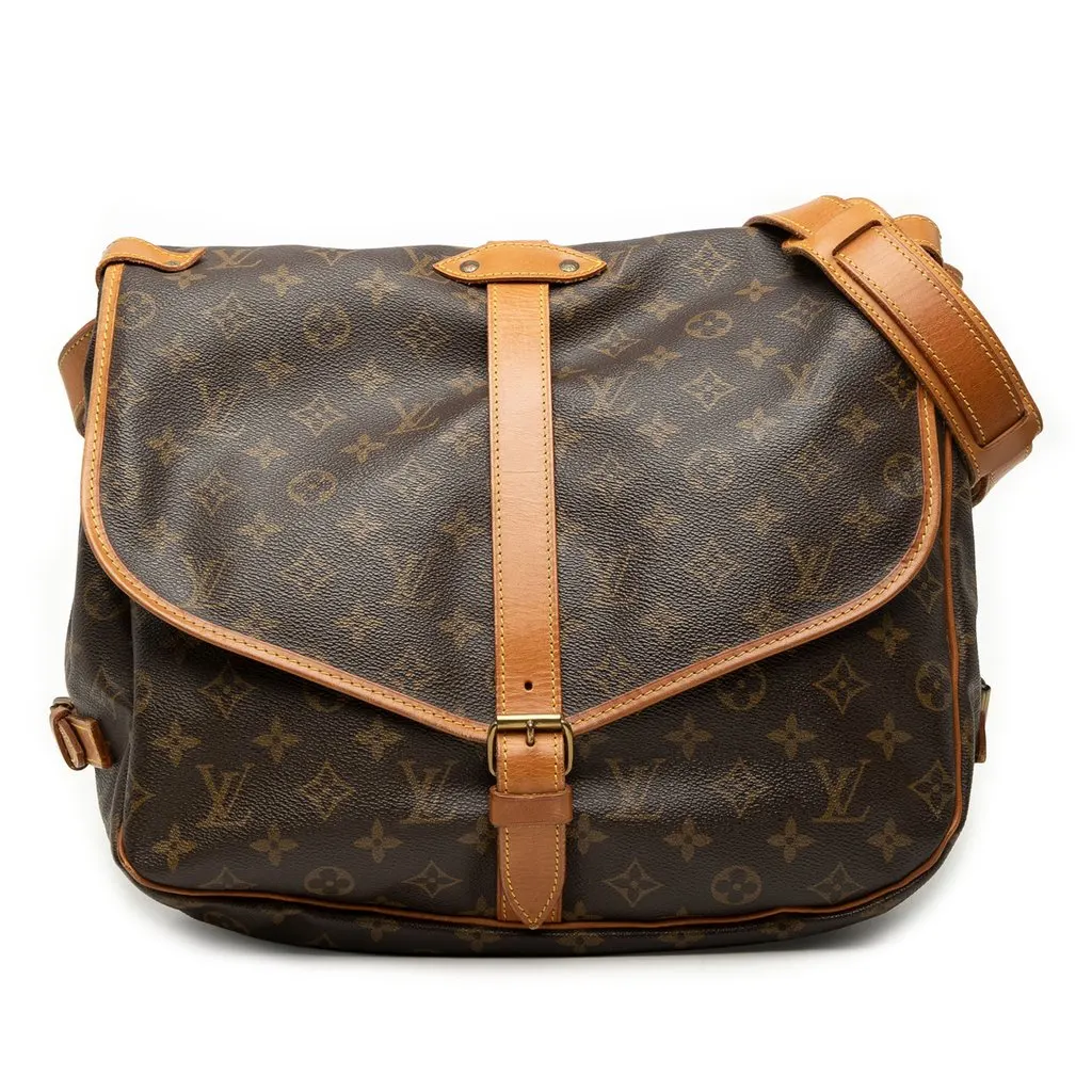 Louis Vuitton Monogram Saumur 35 Brown Good - Front View