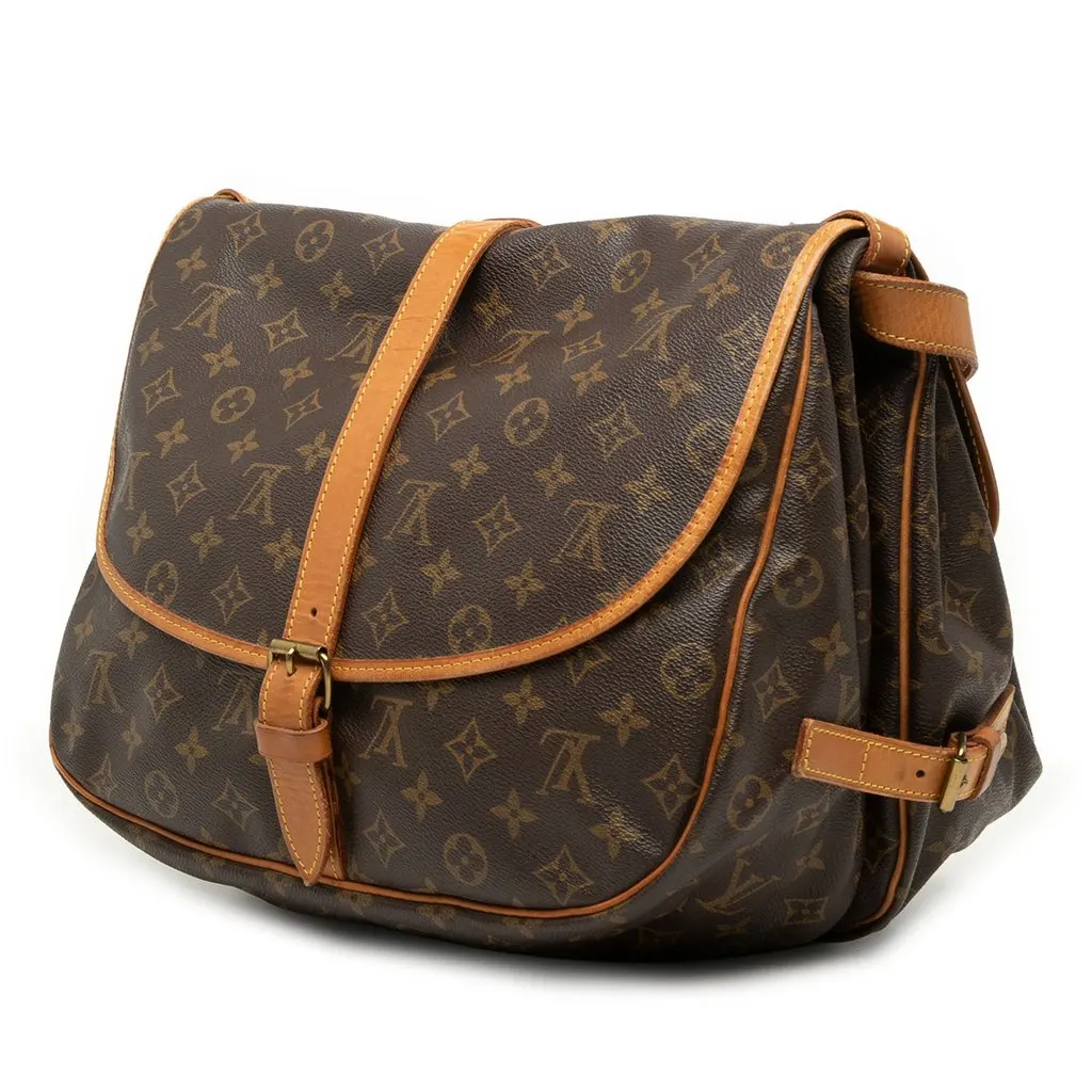 Louis Vuitton Monogram Saumur 35 Brown Good - Back View