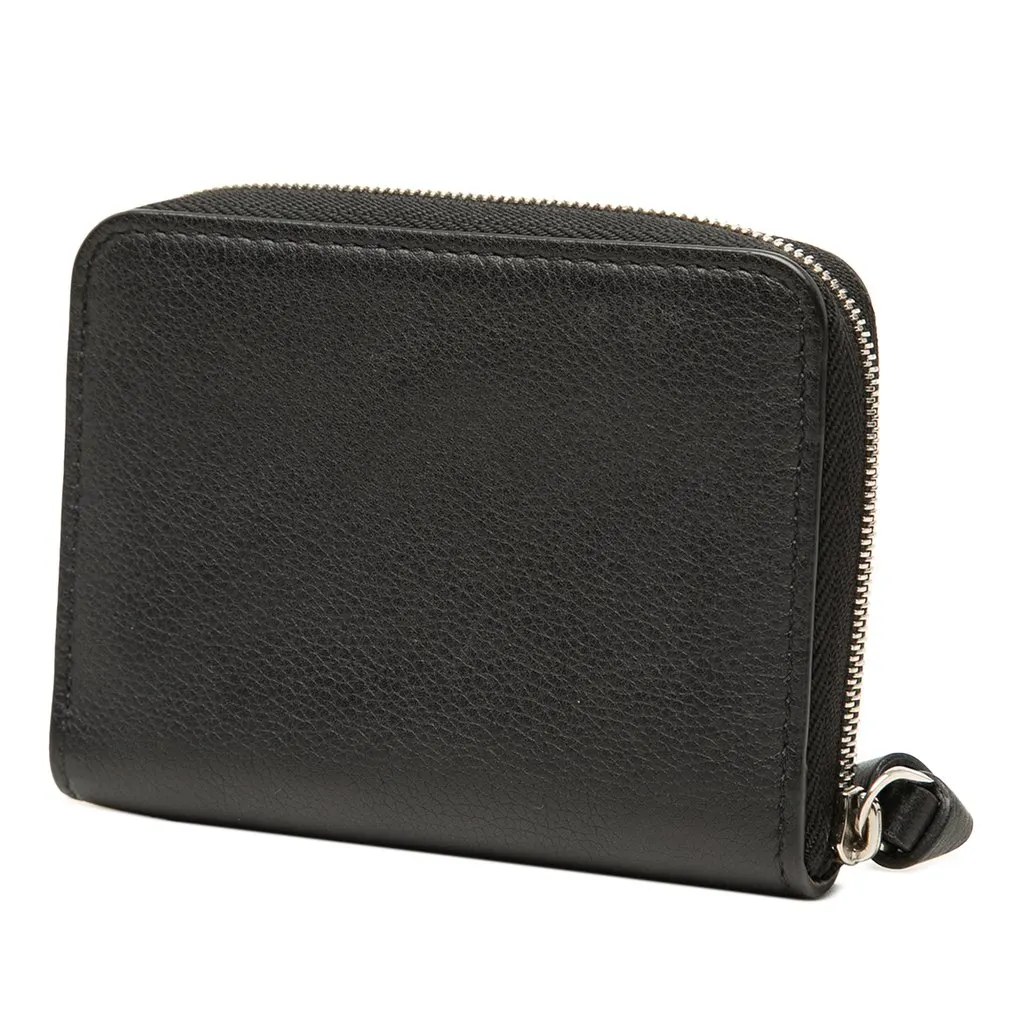 Louis Vuitton Calfskin Lockme Zippy Coin Purse Black Leather Very good - Back View