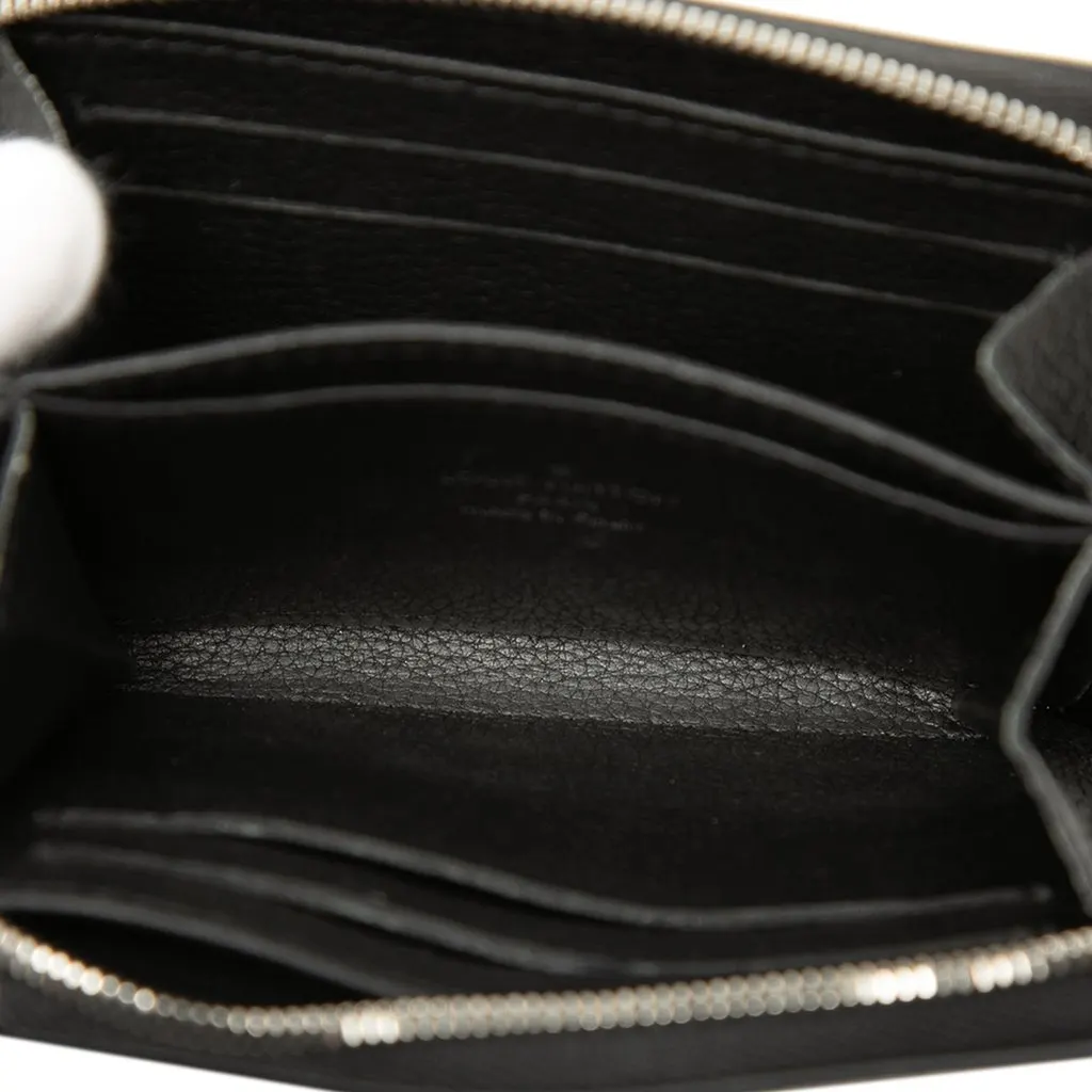 Louis Vuitton Calfskin Lockme Zippy Coin Purse Black Leather Very good - Model View