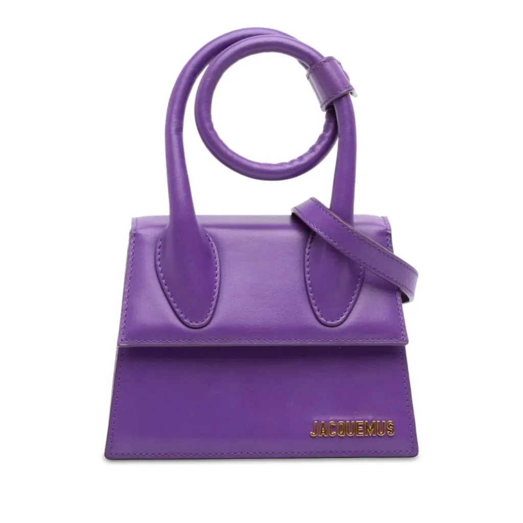 Jacquemus Leather Le Chiquito Noeud Purple Leather Very good - Front View