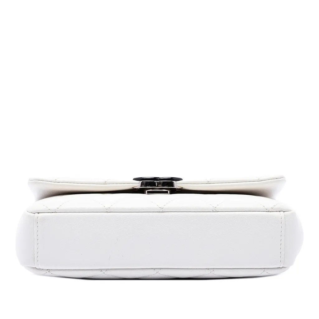 Chanel Small Quilted Caviar My Everything Flap White Leather Very good - Inside View