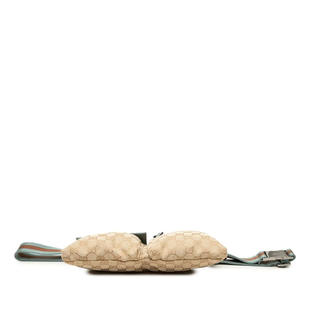 Gucci GG Canvas Web Double Pocket Belt Bag Beige Canvas Very good - Inside View