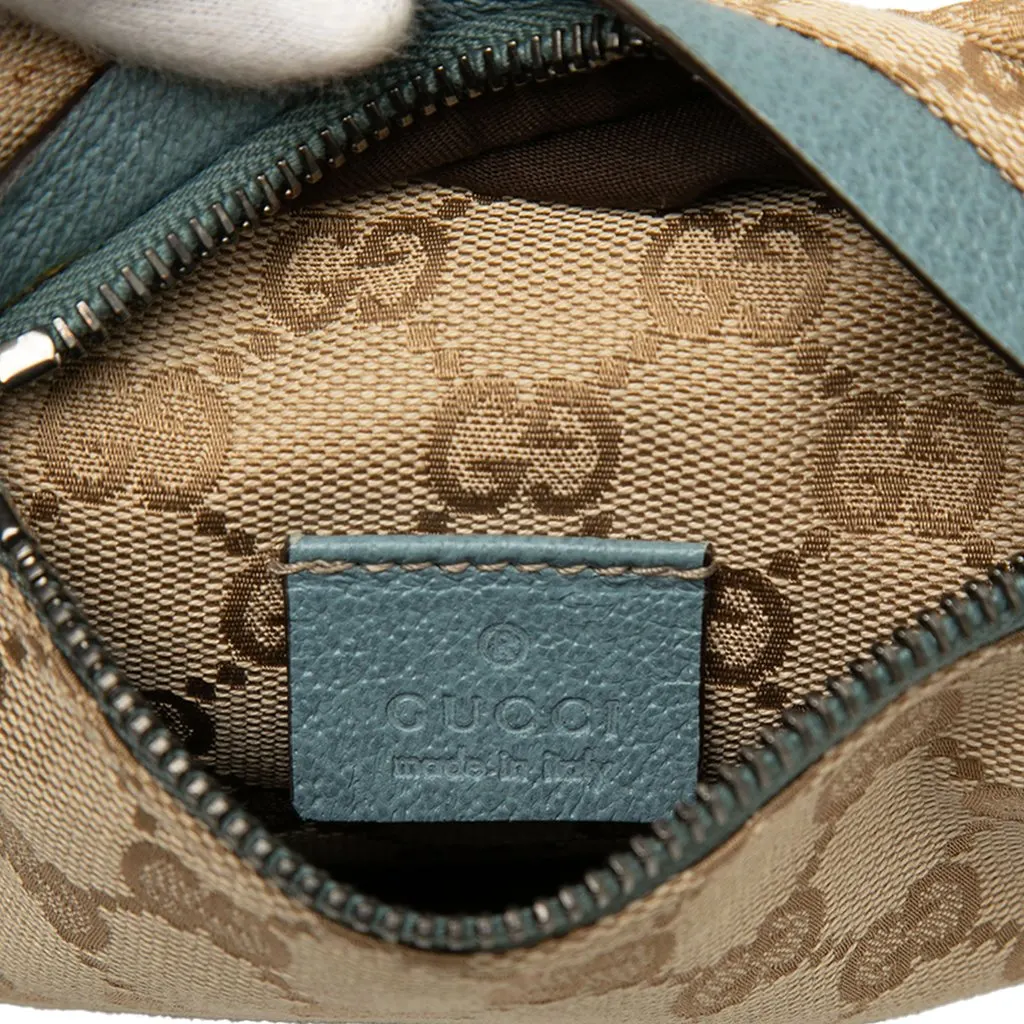 Gucci GG Canvas Web Double Pocket Belt Bag Beige Canvas Very good - Model View