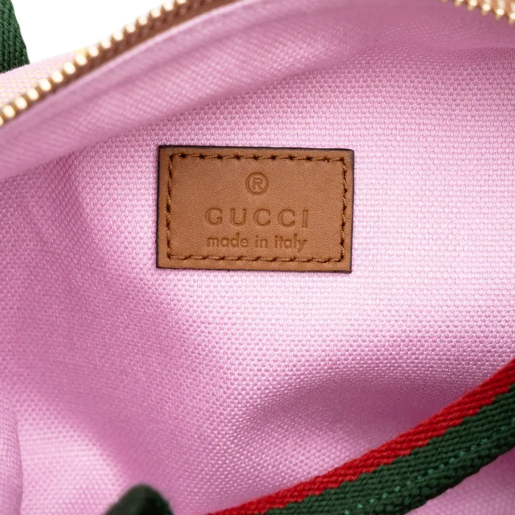 Gucci Mini GG Canvas Web Boston Bag Pink Canvas Very good - Box View
