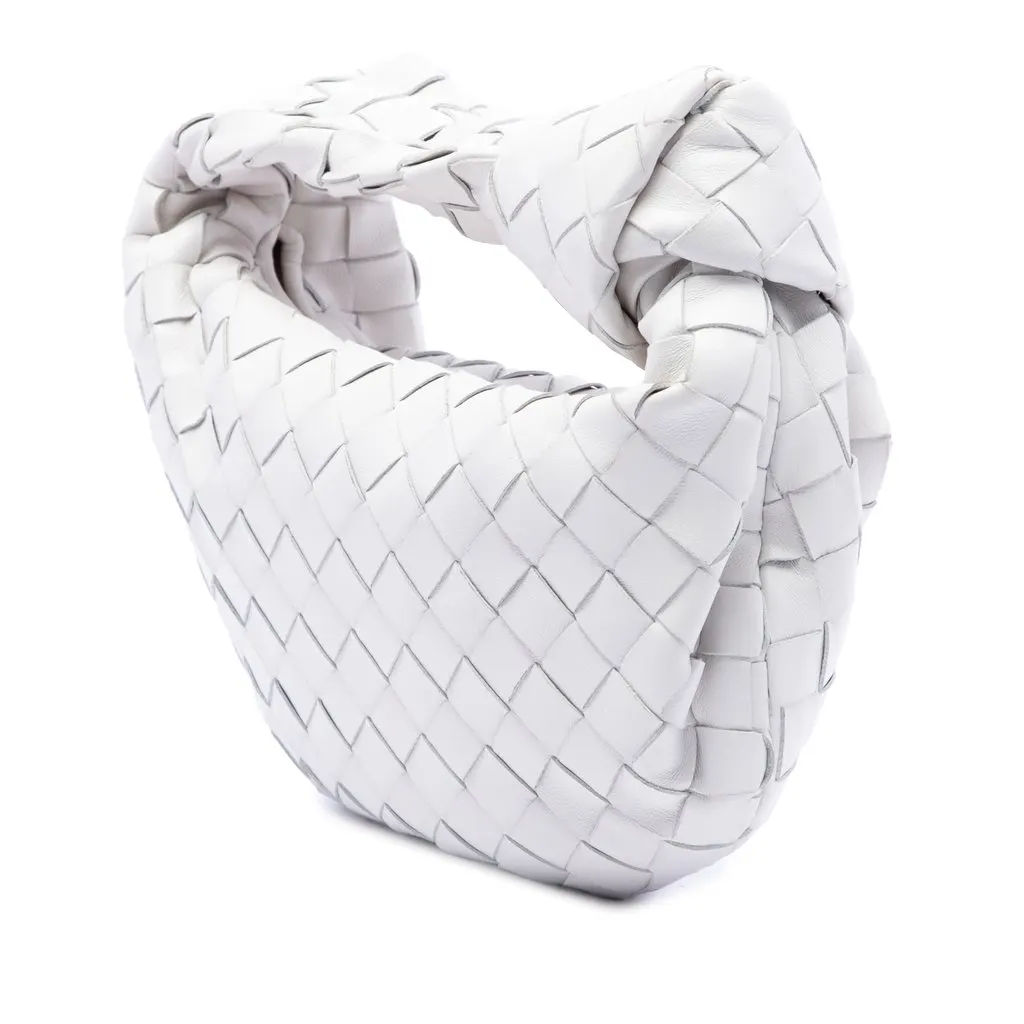 Bottega Veneta Mini Nappa Intrecciato Jodie White Leather Very good - Back View