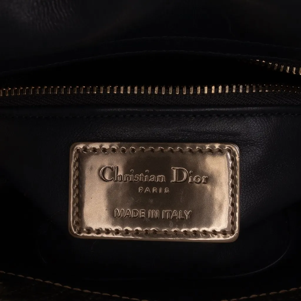 Dior Mini Metallic Patent Microcannage Lady Dior Gold Leather Very good - Box View