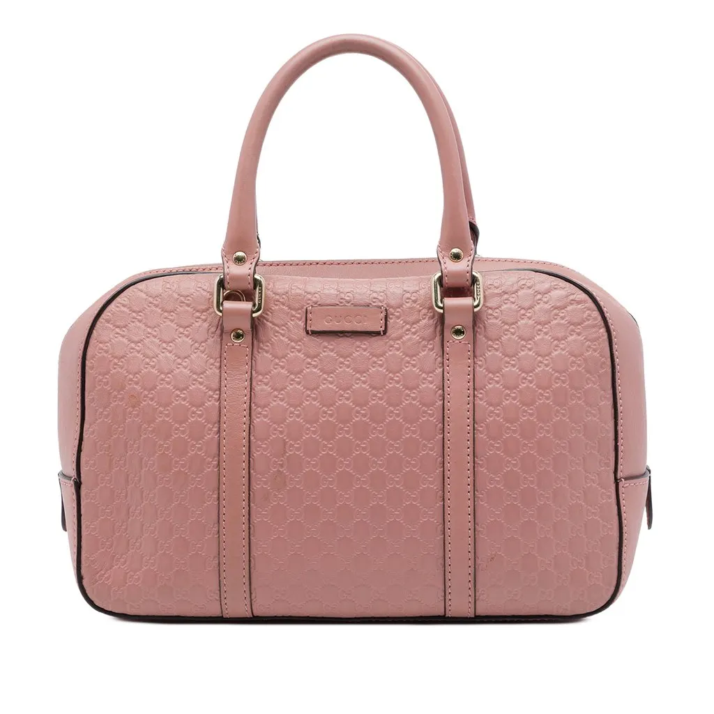 Gucci Small Microguccissima Satchel Pink Leather Very good - Front View