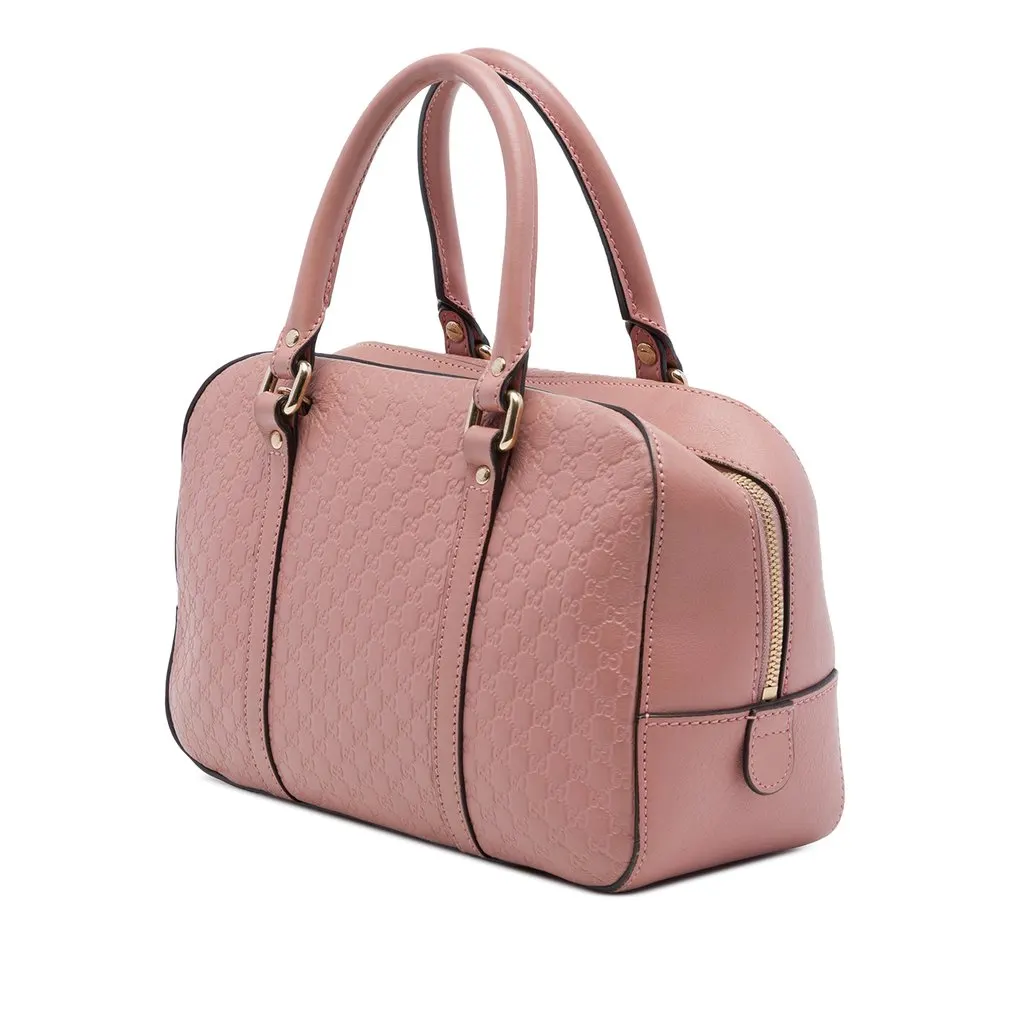 Gucci Small Microguccissima Satchel Pink Leather Very good - Back View