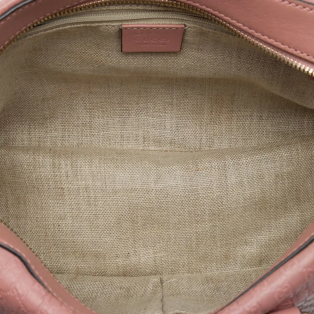 Gucci Small Microguccissima Satchel Pink Leather Very good - Model View
