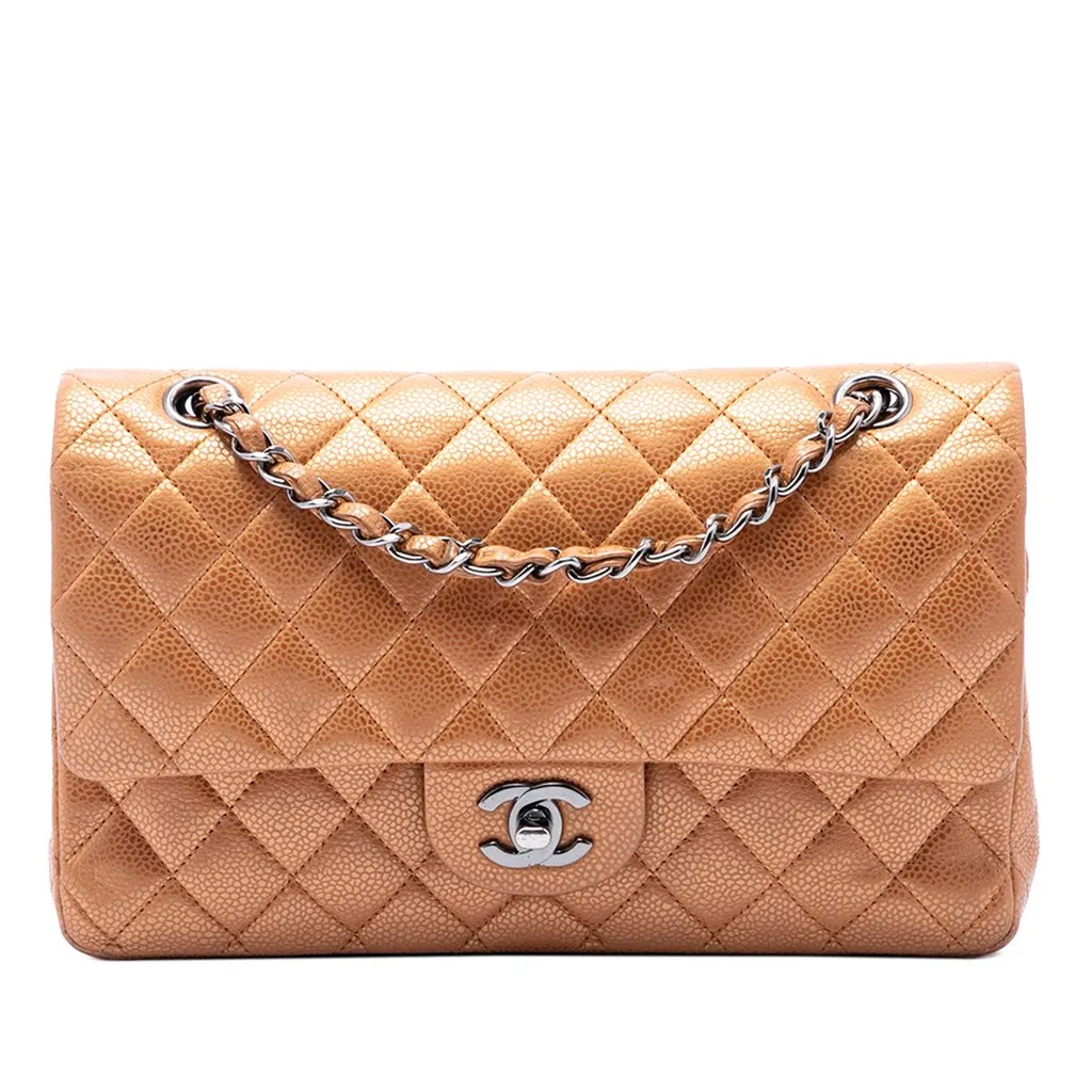 Chanel Medium Classic Metallic Caviar Double Flap