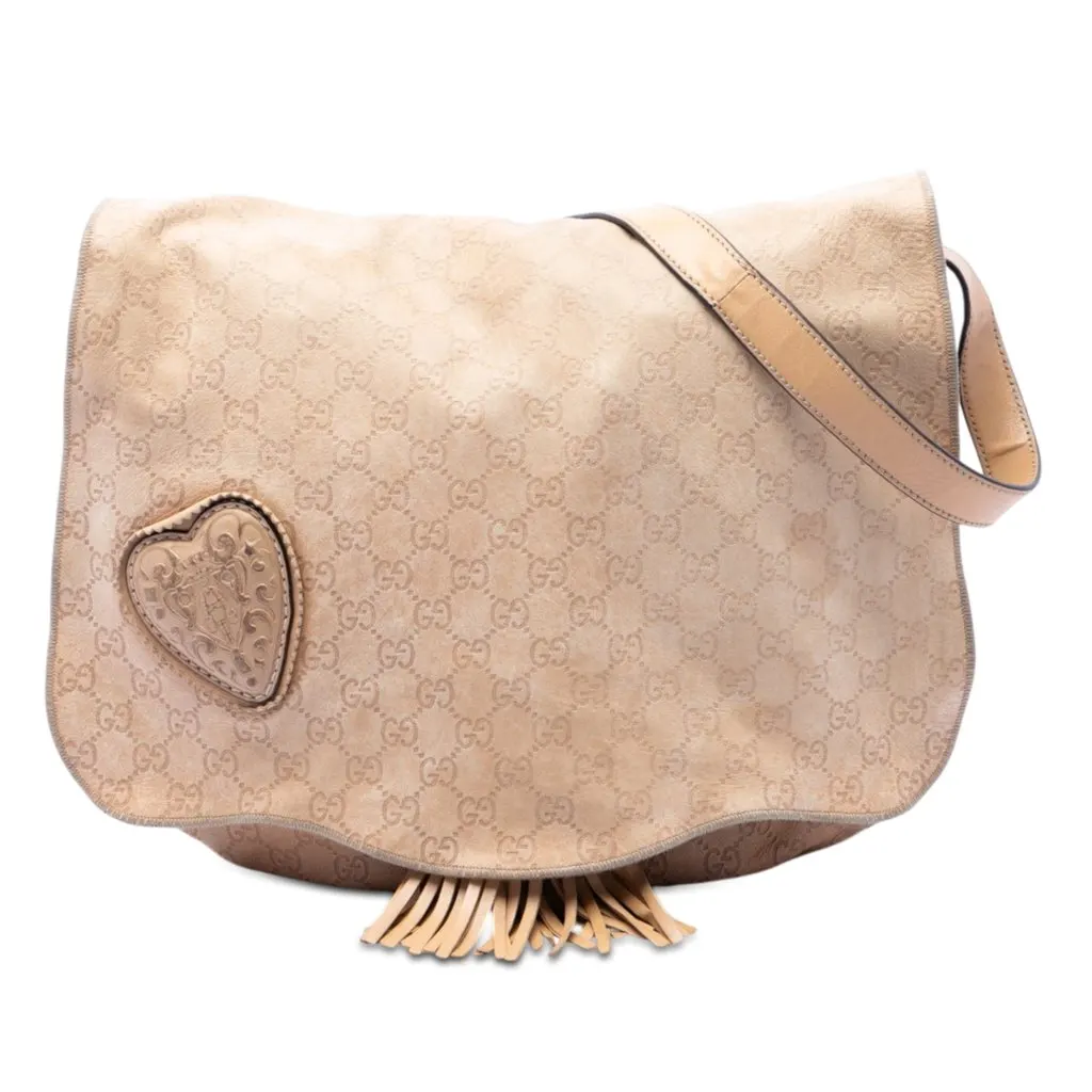 Gucci Guccissima Tribeca Crossbody Beige Leather Very good - Front View