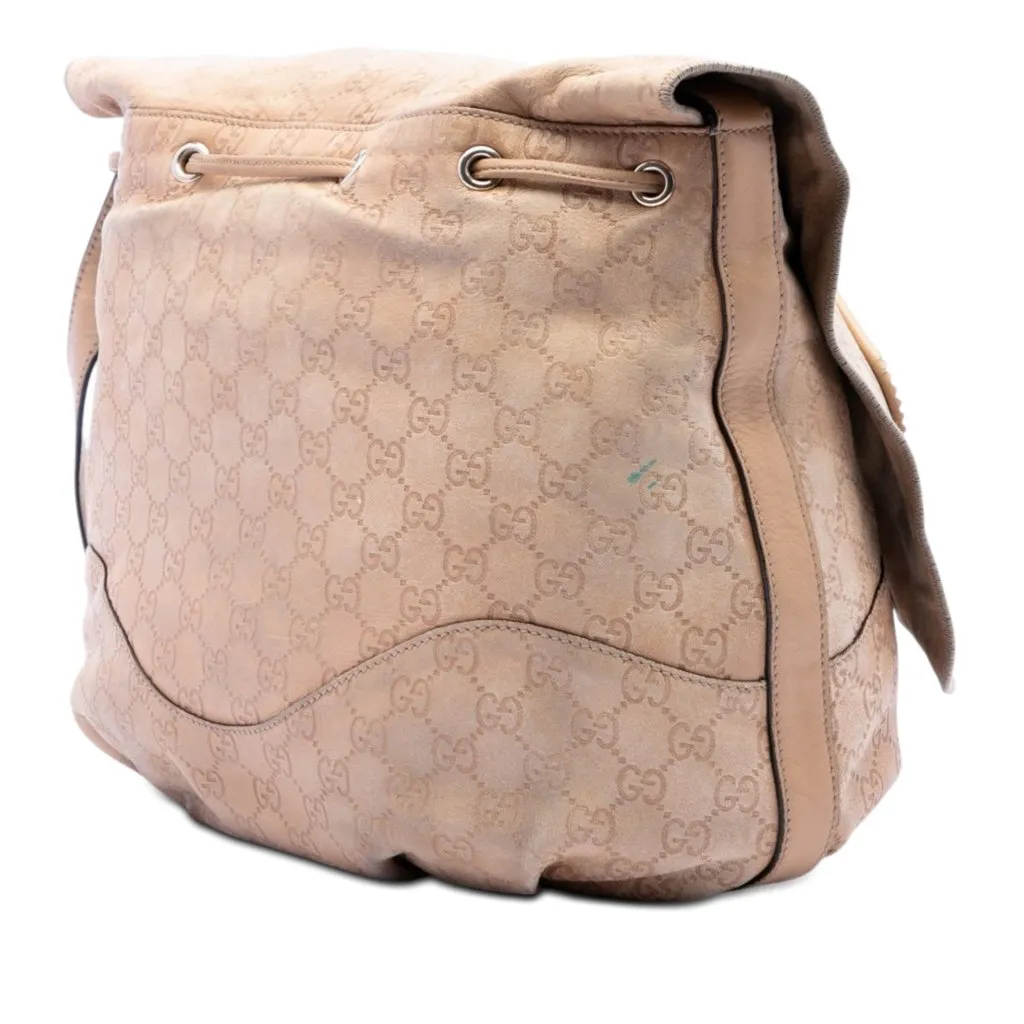 Gucci Guccissima Tribeca Crossbody Beige Leather Very good - Back View