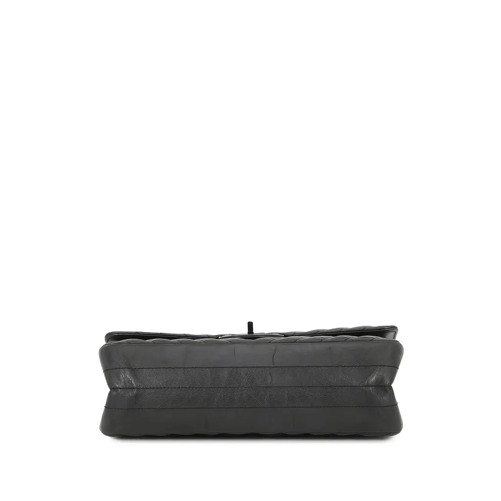 Chanel Chevron Lambskin So Black Reissue 2.55 Double Flap 225 Black Leather Very good - Back View