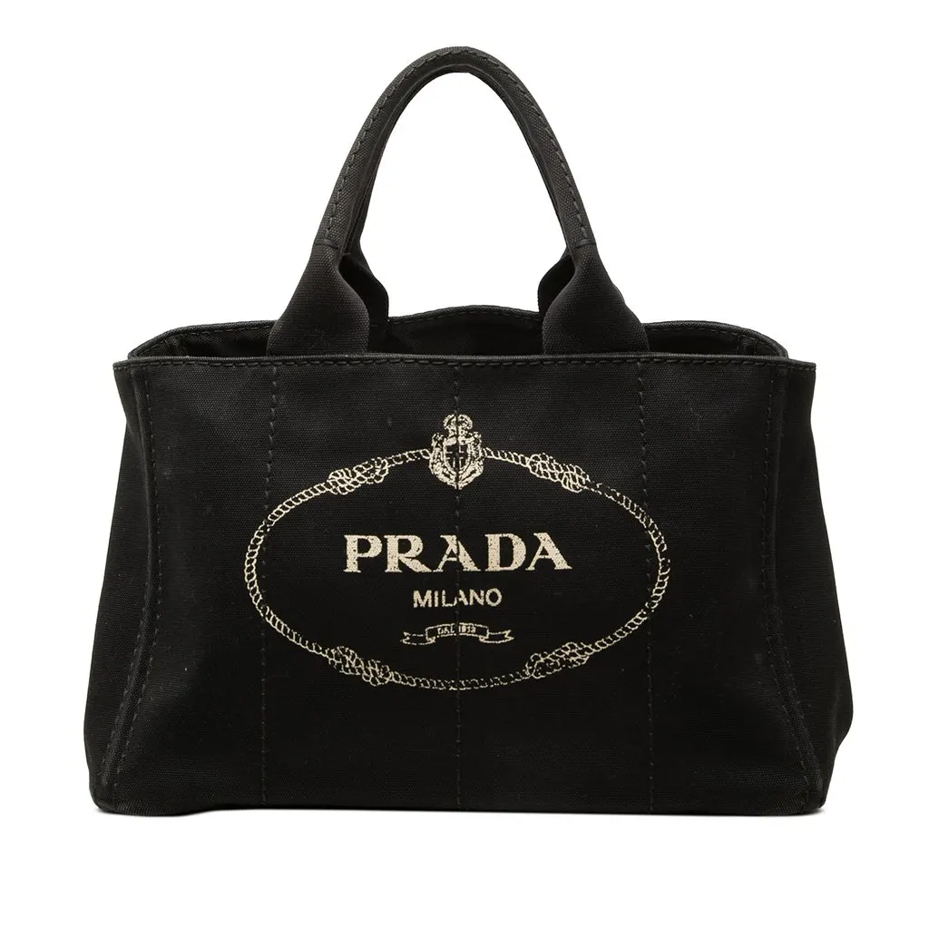 Prada Canvas Canapa Logo Tote Black Canvas Very good - Front View