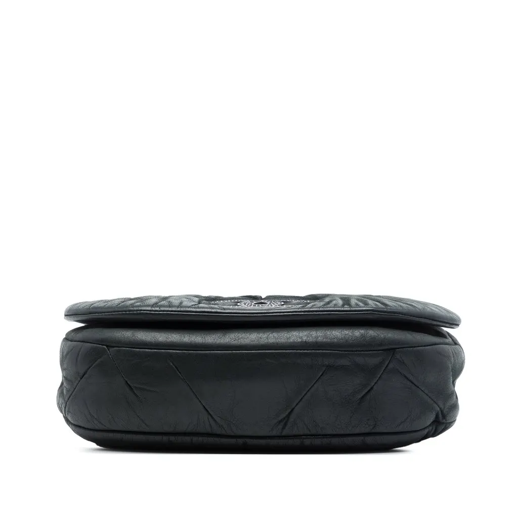 Chanel Iridescent Calfskin East Glint Flap Black Leather Very good - Inside View