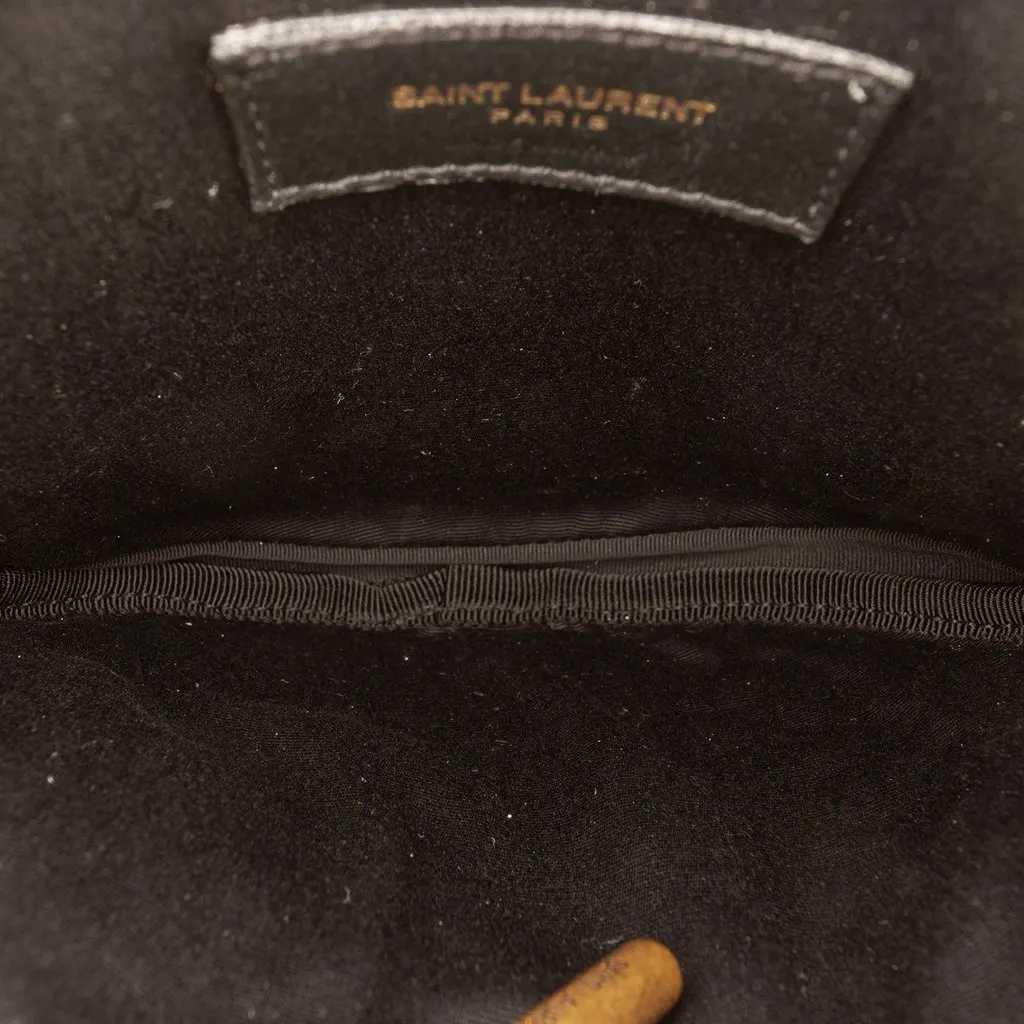 Saint Laurent Quilted Le Maillon Round Tassel Chain Crossbody Black Leather Very good - Model View