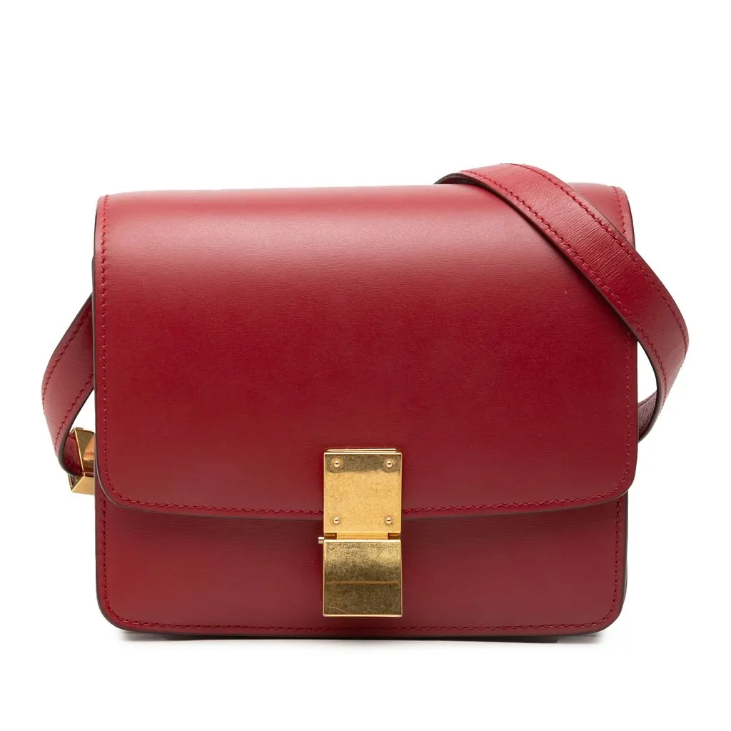 Celine Small Calfskin Classic Box Red Leather Very good - Front View