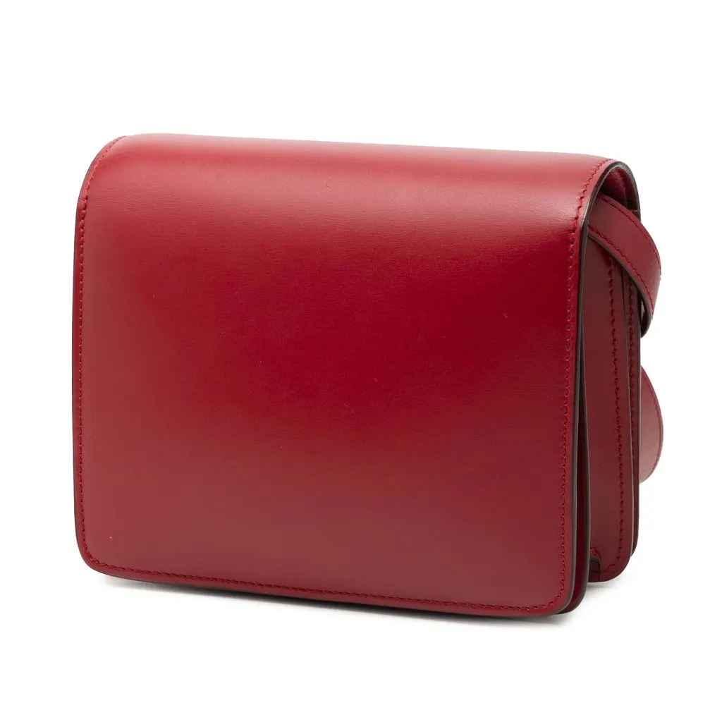Celine Small Calfskin Classic Box Red Leather Very good - Back View