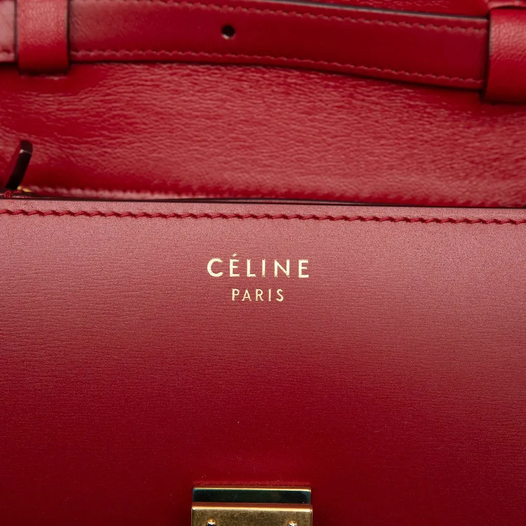 Celine Small Calfskin Classic Box Red Leather Very good - Box View